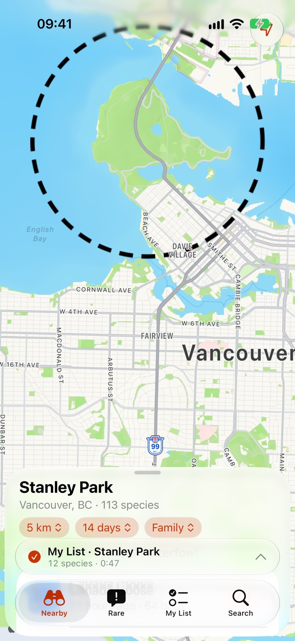 Smallest: the title over the map. With a list running, the accessory covers the chips, so the smallest height needs to grow by the accessory's height